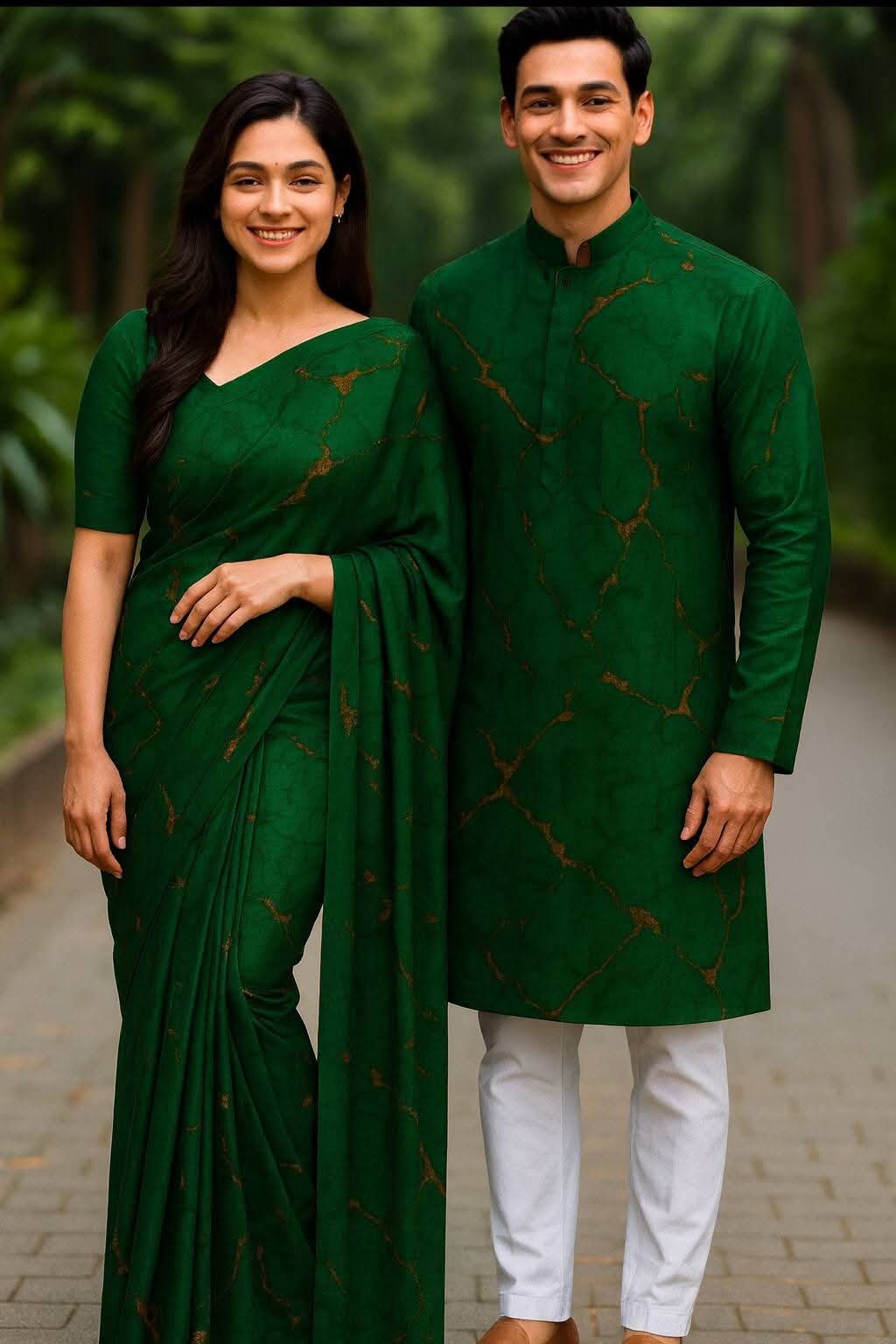 Matching Saree & Panjabi Set (Code: 1010)